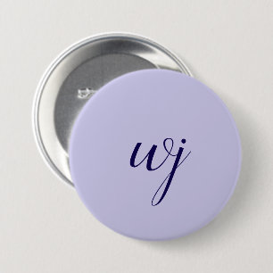 Elegant blue custom lettering initials button