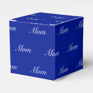 Elegant blue custom script name text monogram favor boxes