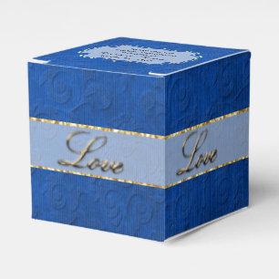 Elegant Blue Custom Wedding Favor Gift Box