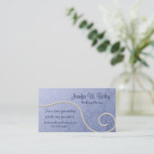 Elegant Blue Damask and Pearls Business Card (Standing Front)