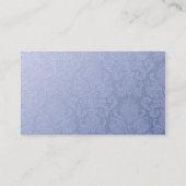 Elegant Blue Damask and Pearls Business Card (Back)
