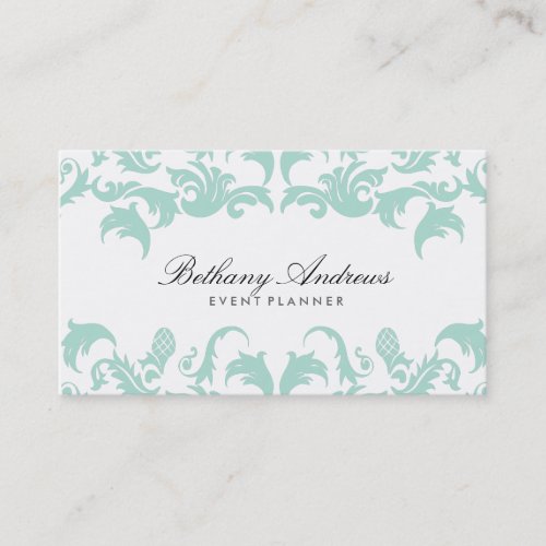Elegant Blue Damask Business Cards - Groupon