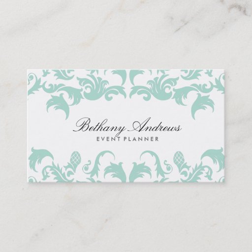 Customizable Elegant Blue Damask Business Cards - Groupon