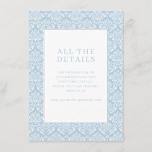 Elegant Blue Damask Enclosure Card