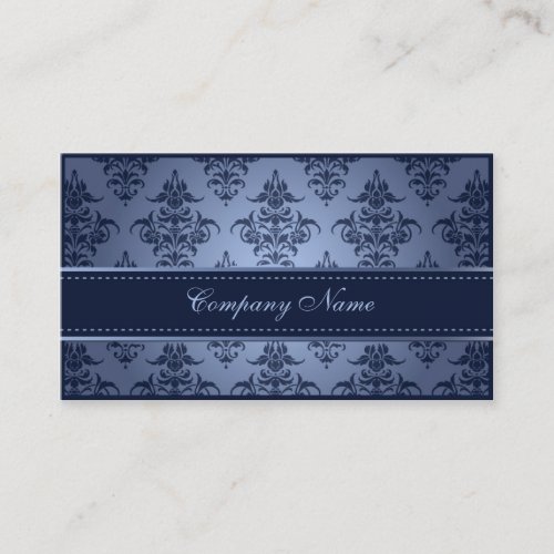 Elegant Blue Damask Wedding Planner Business Card Templates