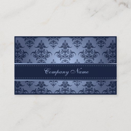 Customizable Elegant Blue Damask Wedding Planner Business Card Templates
