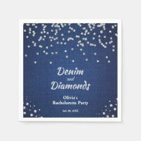 Elegant Blue Denim and Diamonds Bachelorette Party