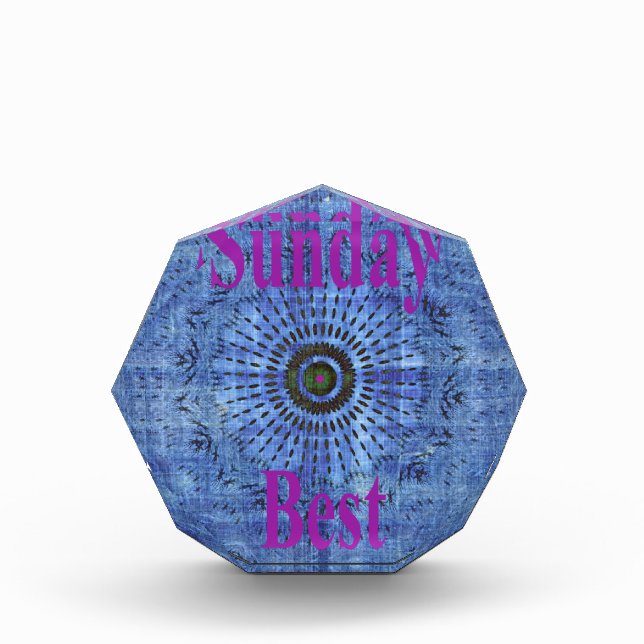 Elegant Blue denim motif vector print pattern art  Acrylic Award (Front)