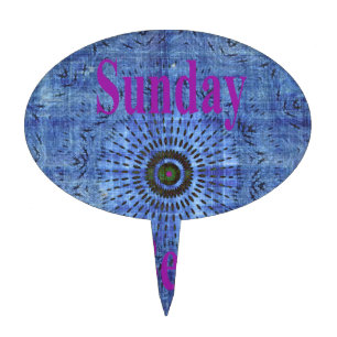 Elegant Blue denim motif vector print pattern art Cake Topper