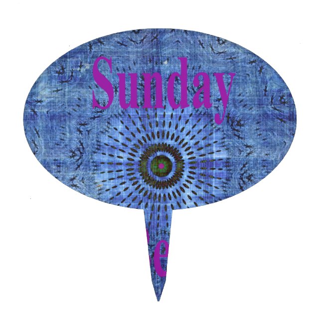 Elegant Blue denim motif vector print pattern art  Cake Topper (Front)