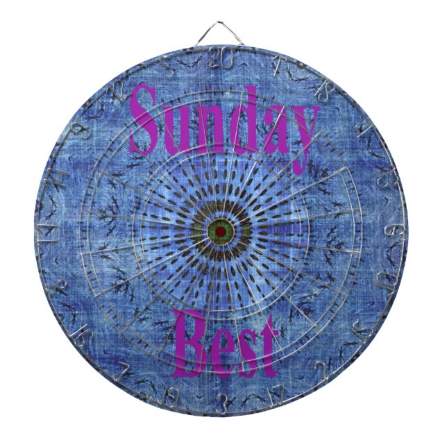 Elegant Blue denim motif vector print pattern art  Dart Board (Front)