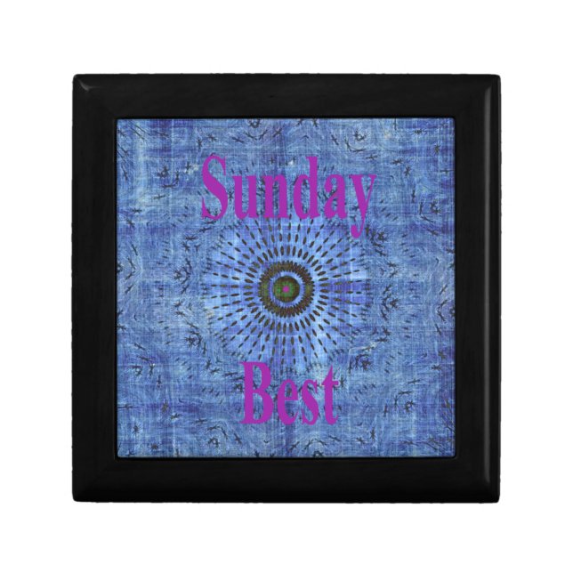 Elegant Blue denim motif vector print pattern art  Jewelry Box (Front)