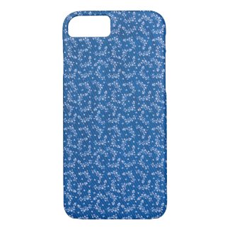 Elegant Blue Denim with Tiny Floral Design