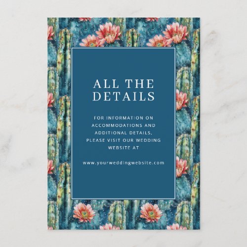 Elegant Blue Desert Cactus Pattern