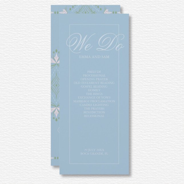 Elegant Blue Diamond Wedding Program (Creator Uploaded)