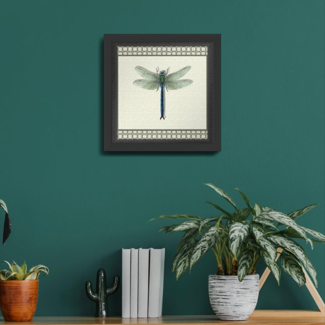 Elegant Blue Dragonfly Framed Art (Living Room 2)
