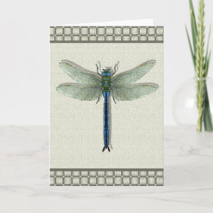 Elegant Blue Dragonfly Holiday Card
