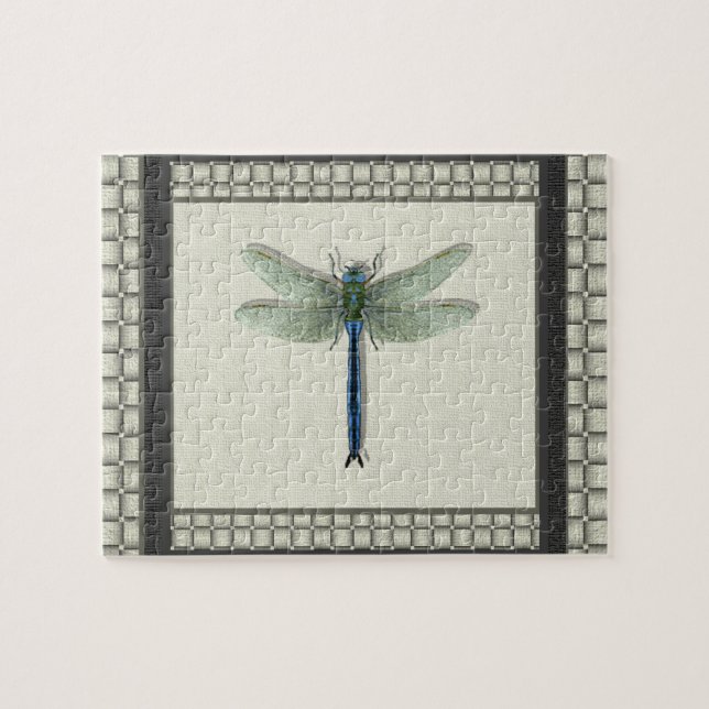 Elegant Blue Dragonfly Jigsaw Puzzle (Horizontal)