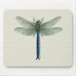 Elegant Blue Dragonfly Mouse Pad
