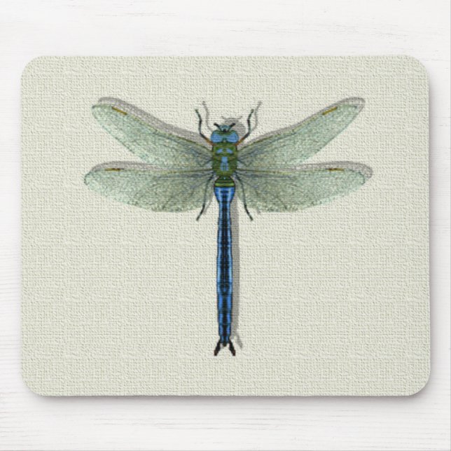 Elegant Blue Dragonfly Mouse Pad (Front)