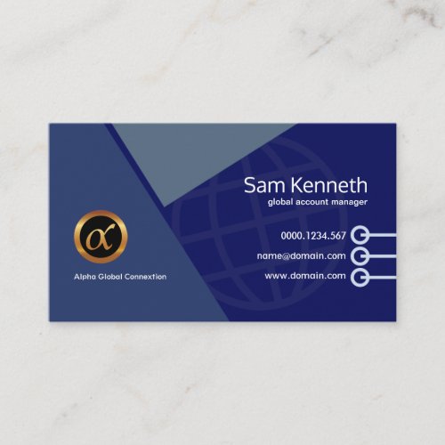 Elegant Blue Energetic Geometric Shapes Marketing Business Card