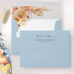 Elegant Blue Envelope with Peach Floral Inside<br><div class="desc">Elegant blue envelope with beautiful peach floral detail on the inside. Wedding envelope with design coordinating our "Peach Delight collection" invites. Delight your guest as they open the envelope to find exquisite corner floral design inside, in a beautiful blend of orange, peach, desert rose, blush, cream and champagne hues. Design...</div>