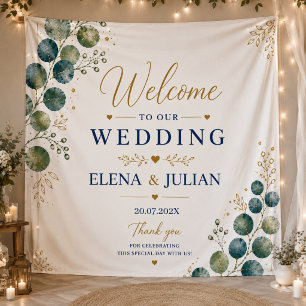 Elegant Blue Eucalyptus Tapestry