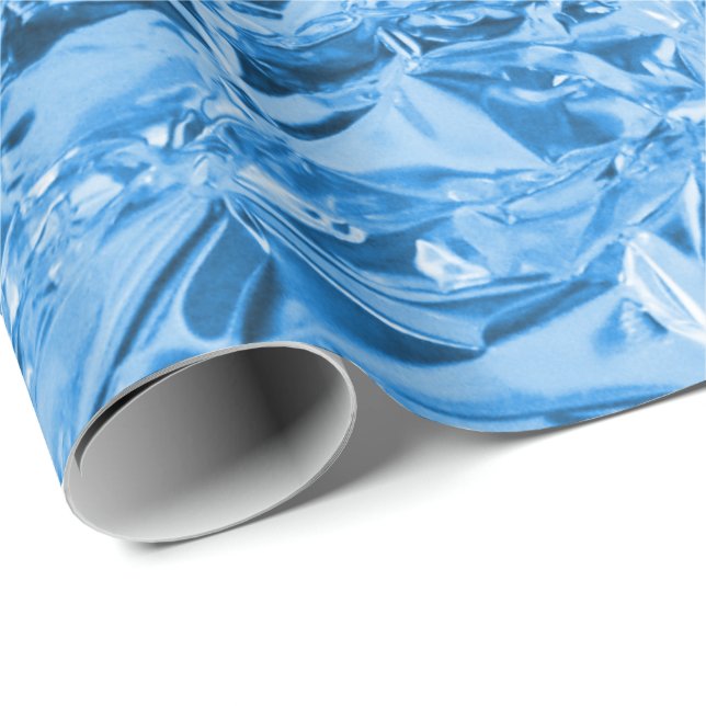 elegant blue faux foil pattern Wrapping Paper (Roll Corner)