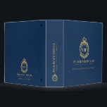 Elegant Blue Faux Leather Custom Logo 3 Ring Binder<br><div class="desc">Image of a vintage dark-blue faux leather Avery binder customizable template. Simple and elegant design with a custom logo.</div>