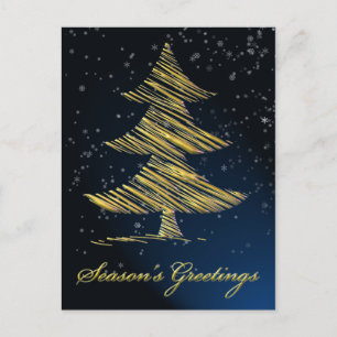 elegant blue festive Christmas Greeting PostCards