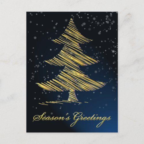 elegant blue festive Christmas Greeting PostCards