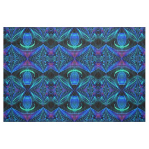 Elegant Blue Flame Abstract Fabric