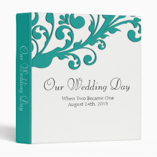 Elegant Blue Floral 3 Ring Binder