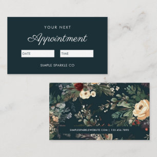 Elegant Blue Floral Appointment Reminder Card