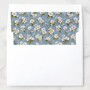 Elegant Blue Floral Blossom Envelope Liner