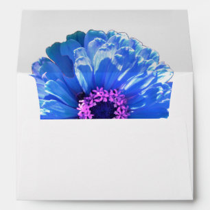 Elegant blue floral blue daisy envelope