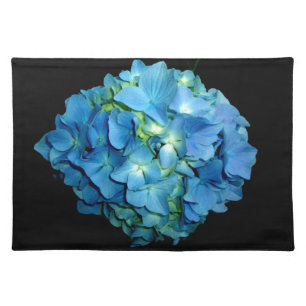 Elegant Blue floral blue hydrangea blue rose Cloth Placemat