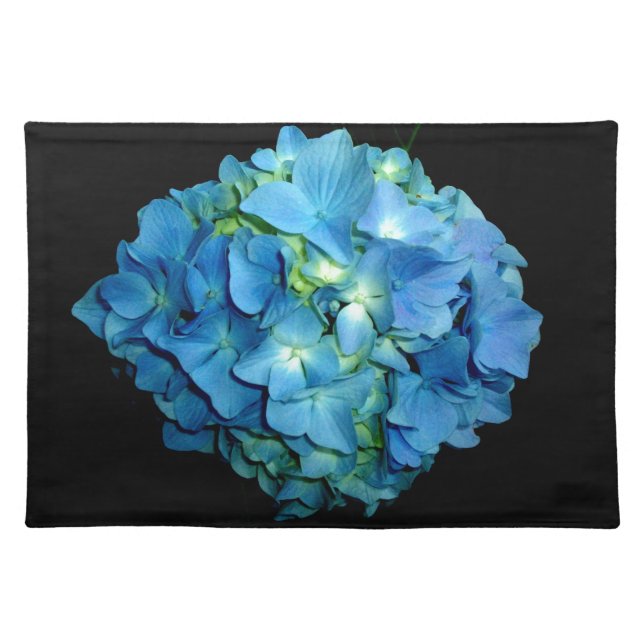 Elegant Blue floral blue hydrangea blue rose Cloth Placemat (Front)