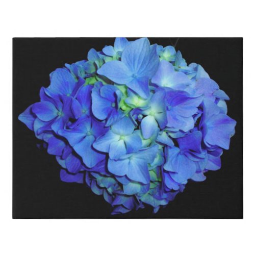 Elegant blue floral blue roses blue hydrangeas  faux canvas print
