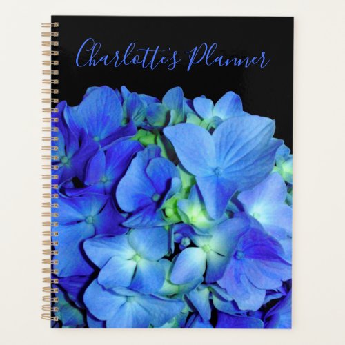 Elegant blue floral blue roses blue hydrangeas  planner