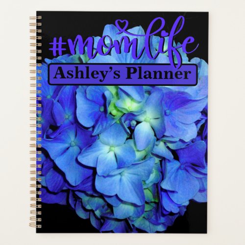 Elegant blue floral blue roses blue hydrangeas  planner