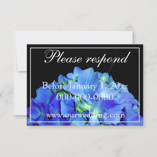 Elegant blue floral blue roses blue hydrangeas  save the date