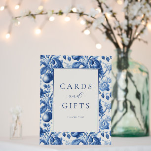 Elegant Blue Floral Border Foam Board
