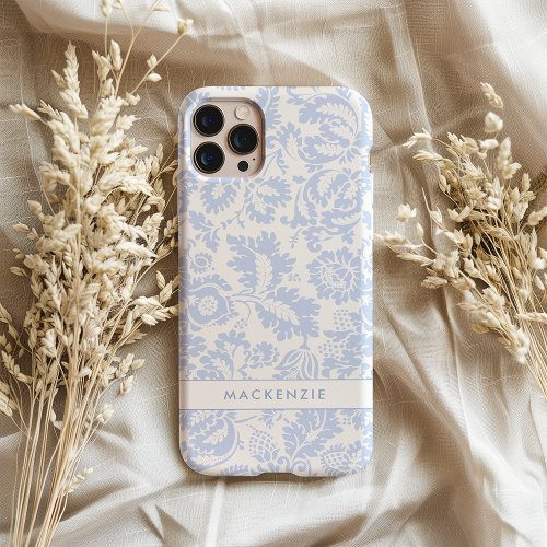 Elegant Blue Floral Botanical iPhone 15 Pro Max Case