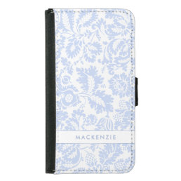 Elegant Blue Floral Botanical Samsung Galaxy S5 Wallet Case