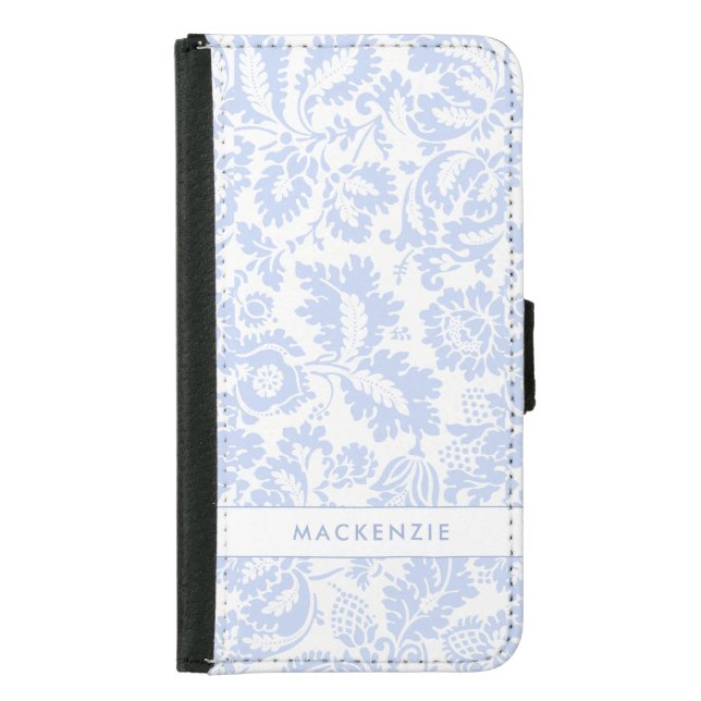 Elegant Blue Floral Botanical Samsung Galaxy Wallet Case (Front)