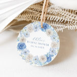 Elegant Blue Floral Bridal Shower Favor Tags<br><div class="desc">Elegant bridal shower favor tags features a watercolor floral wreath with beautiful flowers in varying shades of blue as well as delicate calligraphy script.</div>