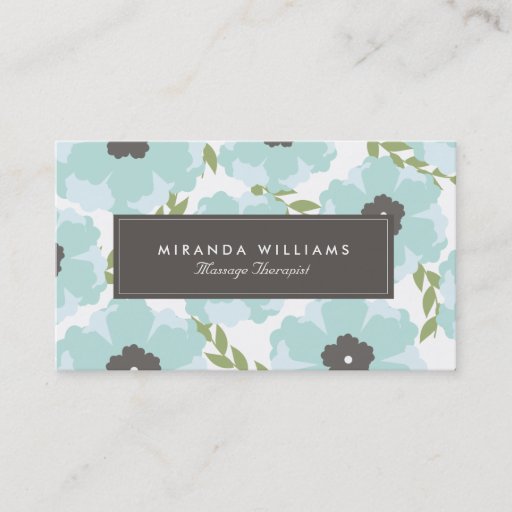Customizable Elegant Blue Floral Business Cards