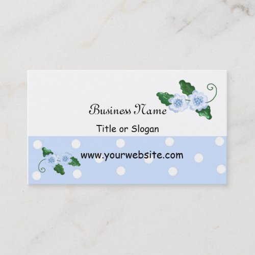 Elegant Blue Floral Design Business Cards