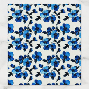 Elegant Blue Floral Envelope Liner